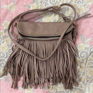 Chic Fringe Crossbody Bag - Brown
